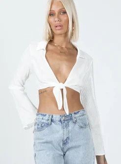 Princess Polly Venga Long Sleeve Top  White Cheap