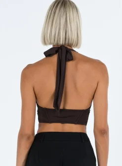 Princess Polly Ventura Top  Brown New