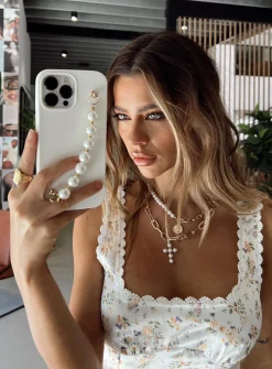 Princess Polly Vetto Pearl Iphone Case  Cream Flash Sale