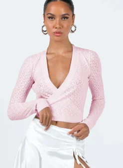 Princess Polly Viewland Wrap Sweater  Pink New