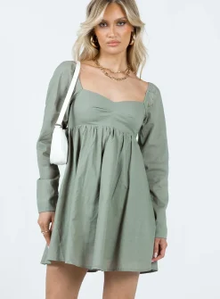 Princess Polly Vikki Mini Dress  Sage Cheap