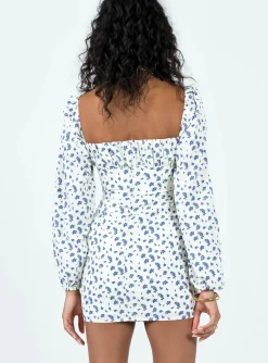 Princess Polly Vilma Long Sleeve Dress White Floral White / Floral Discount