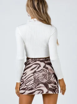 Princess Polly Vincent Mini Skirt  Beige Print Store
