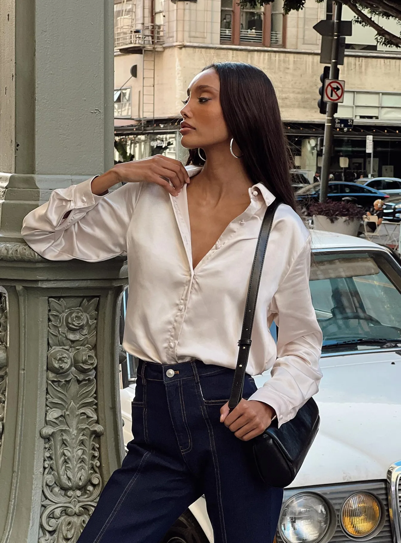 Princess Polly Vintage Vibes Shirt  Champagne Best