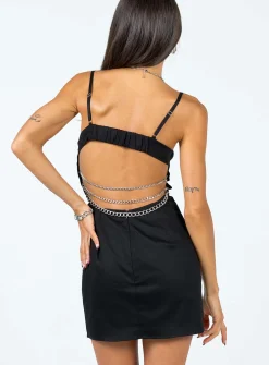 Princess Polly Vip Chain Mini Dress  Black Cheap
