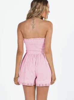 Princess Polly Vip Strapless Romper  Pink Shop
