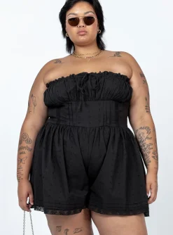 Princess Polly Vip Strapless Rompercurve   Black Clearance