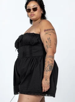 Princess Polly Vip Strapless Rompercurve Black Clearance