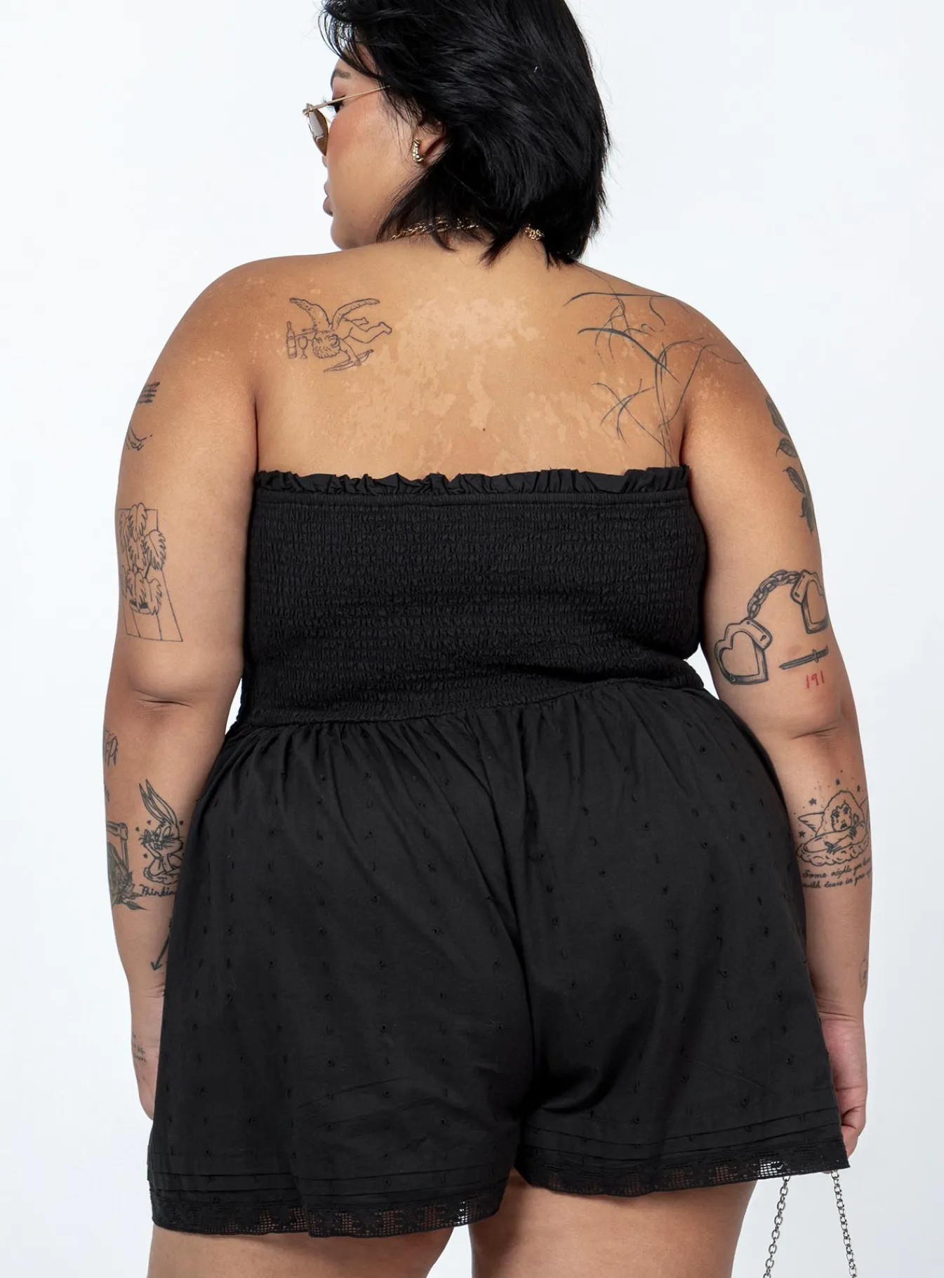 Princess Polly Vip Strapless Rompercurve Black Clearance
