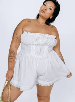 Princess Polly Vip Strapless Rompercurve   White Cheap