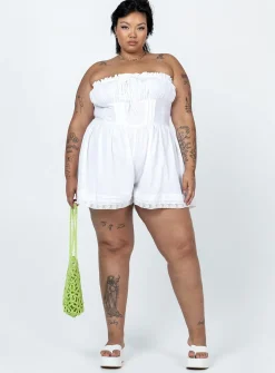 Princess Polly Vip Strapless Rompercurve   White Cheap