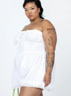 Princess Polly Vip Strapless Rompercurve   White Cheap