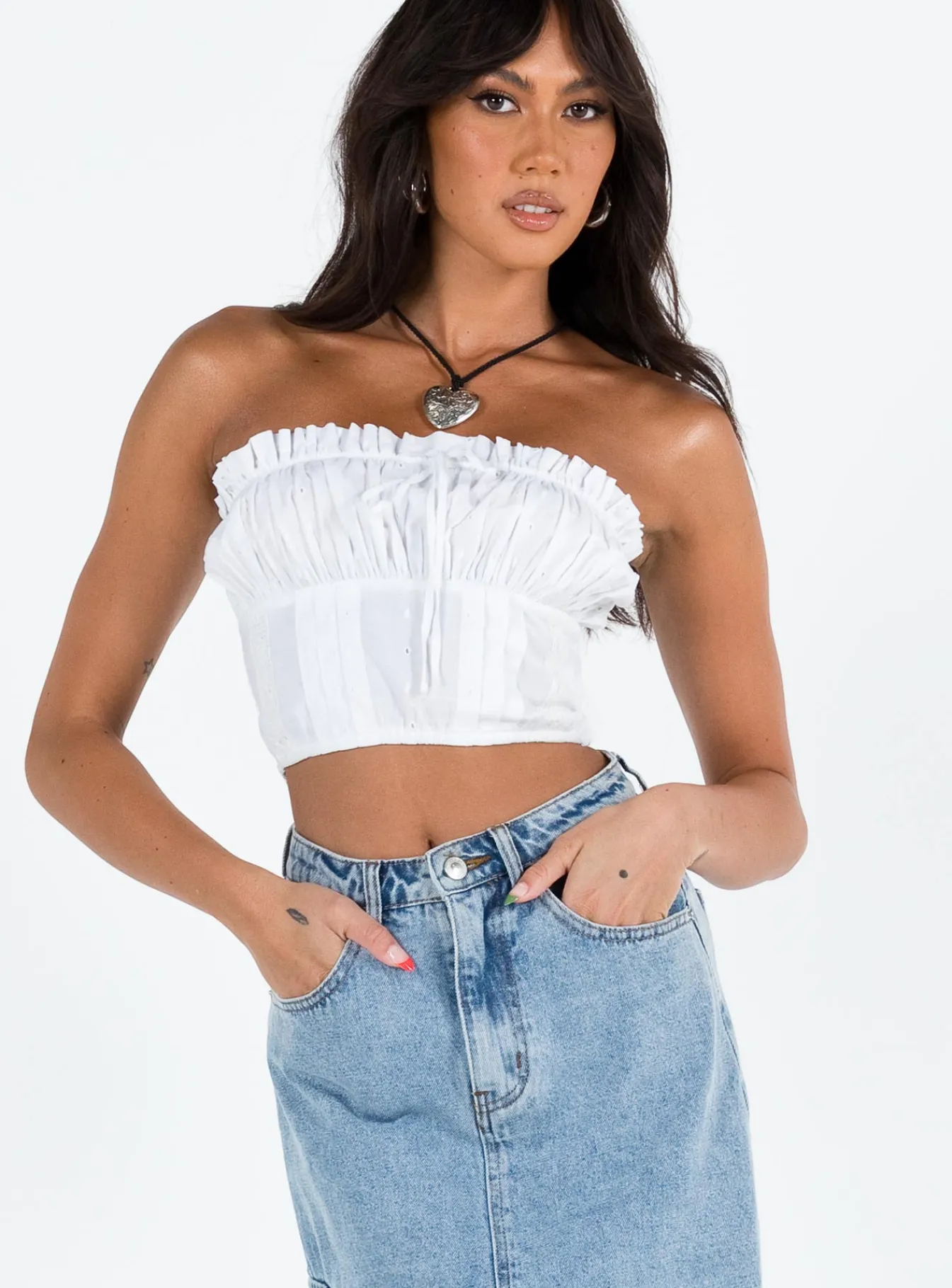 Princess Polly Vip Strapless Top White Best Sale