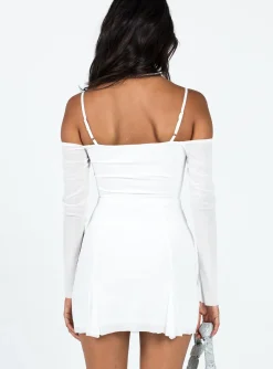 Princess Polly Viva Long Sleeve Mini Dress  White Store