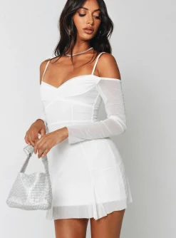 Princess Polly Viva Long Sleeve Mini Dress  White Store