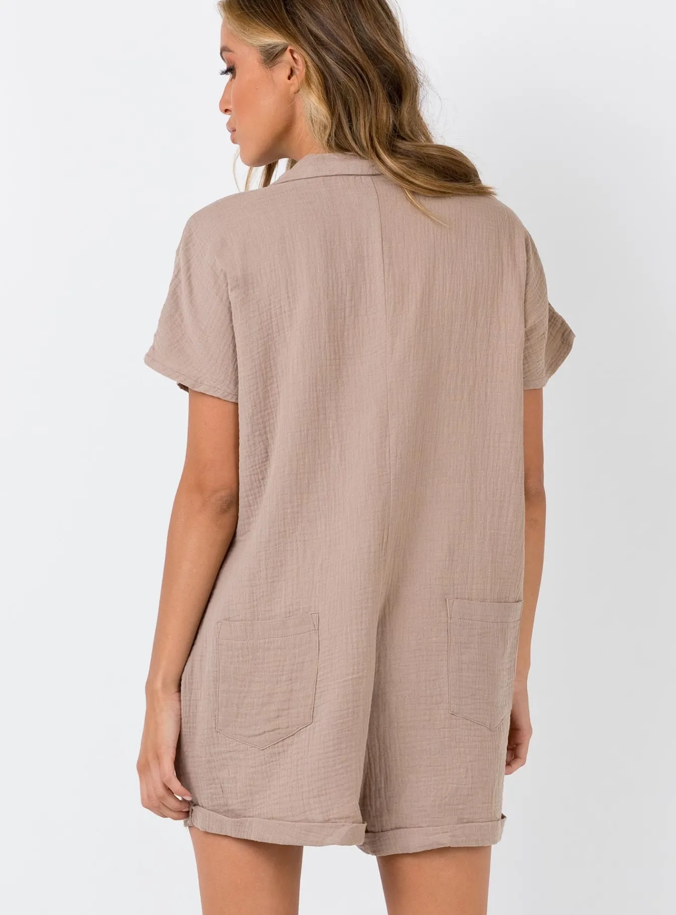 Princess Polly Vixen Romper Taupe Flash Sale