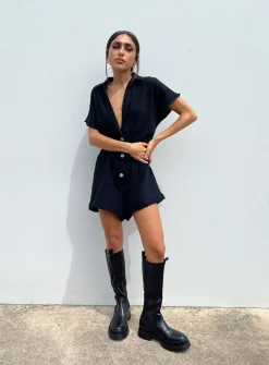Princess Polly Vixen Romper  Black Cheap