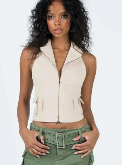 Princess Polly Wadi Cargo Vest Top  Bone New