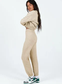 Princess Polly Waite Knit Pants  Beige Best