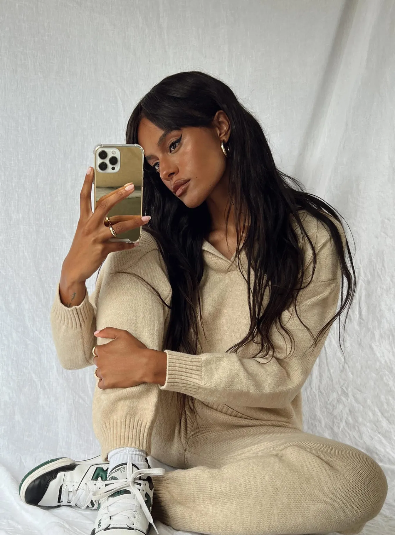 Princess Polly Waite Knit Sweater Beige Shop
