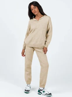 Princess Polly Waite Knit Sweater Beige Shop