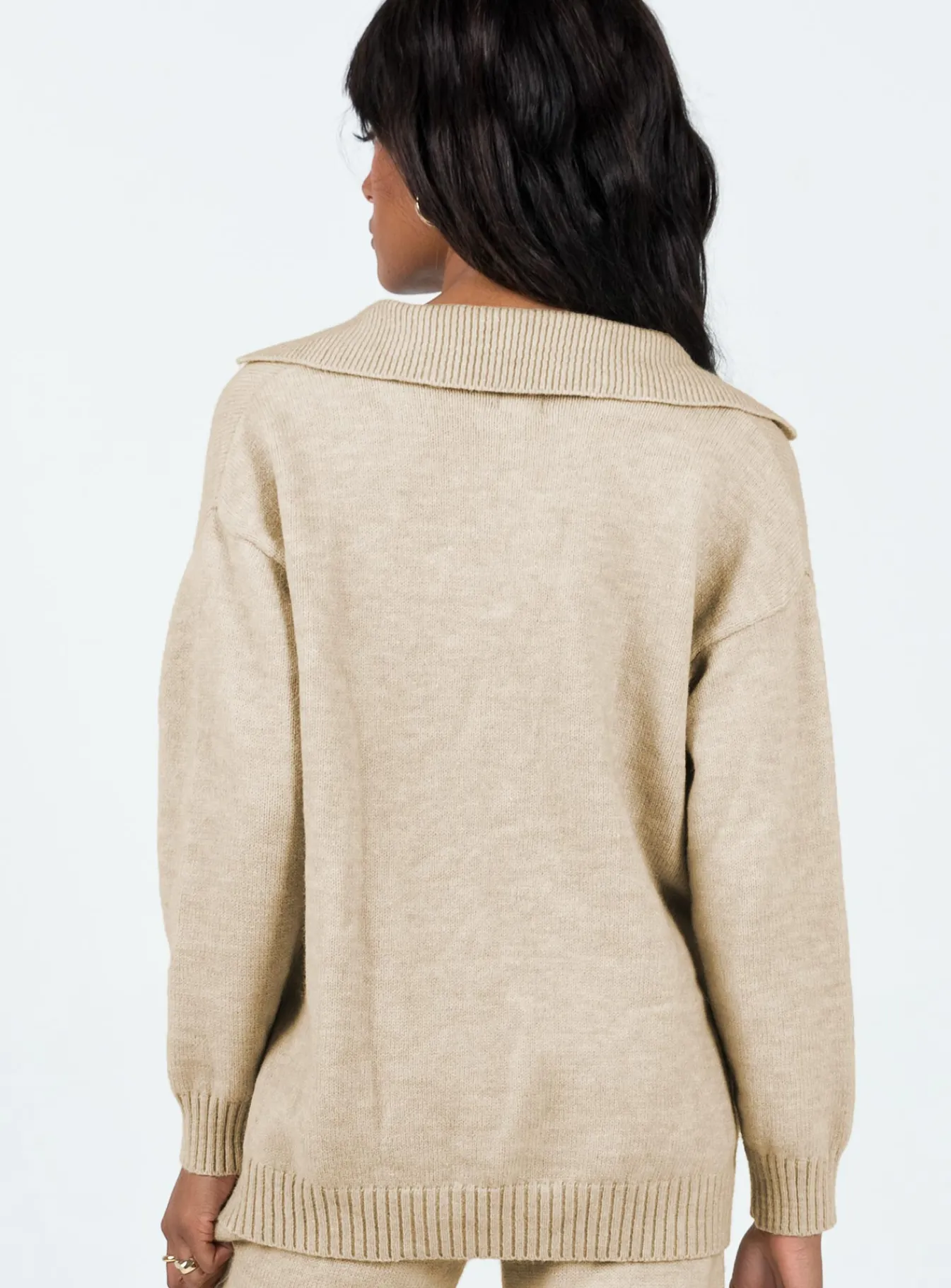Princess Polly Waite Knit Sweater Beige Shop