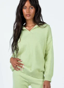Princess Polly Waite Knit Sweater  Sage Cheap