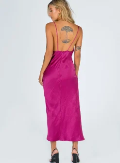 Princess Polly Walk The Line Midi Dress  Magenta New