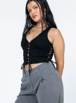 Princess Polly Walker Top  Black New
