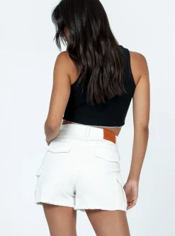 Princess Polly Wallace Cargo Short  White Cheap