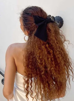 Princess Polly Walters Hair Bow Black Clearance