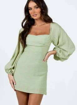 Princess Polly Warra Mini Dress  Sage Cheap