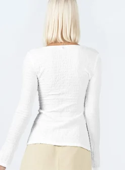 Princess Polly Waylett Long Sleeve Top  White New