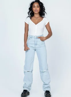 Princess Polly Wayne Bodysuit  White Discount