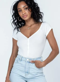 Princess Polly Wayne Bodysuit  White Discount