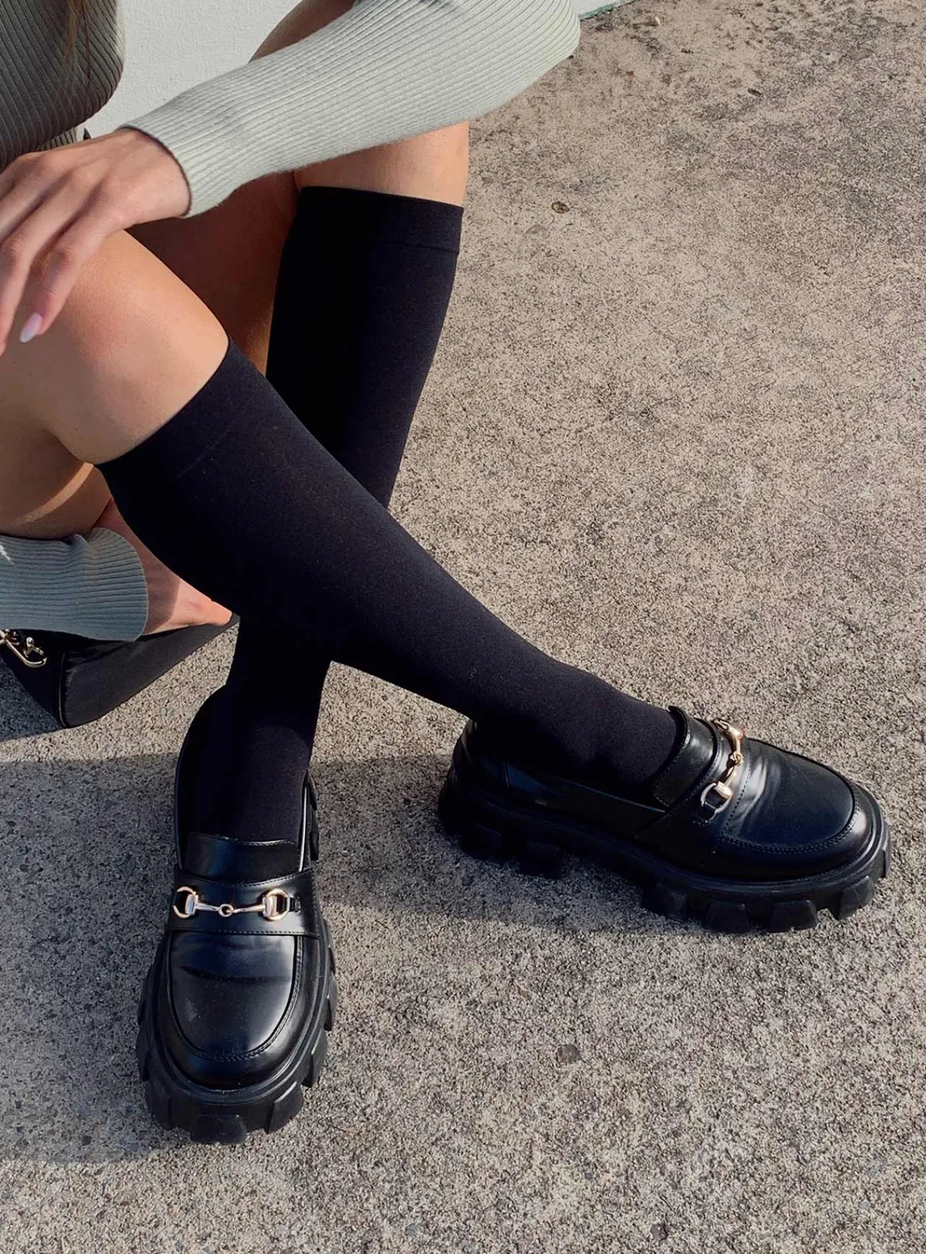 Princess Polly Weaver Knee High Socks Black Outlet