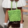 Princess Polly Welby Crochet Flower Tote  Green Cheap