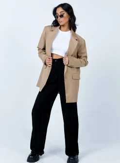 Princess Polly Welcome To The Jungle Blazer  Beige Outlet