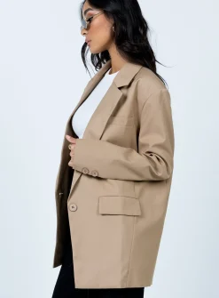 Princess Polly Welcome To The Jungle Blazer  Beige Outlet