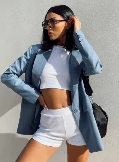 Princess Polly Welcome To The Jungle Blazer  Blue Best Sale
