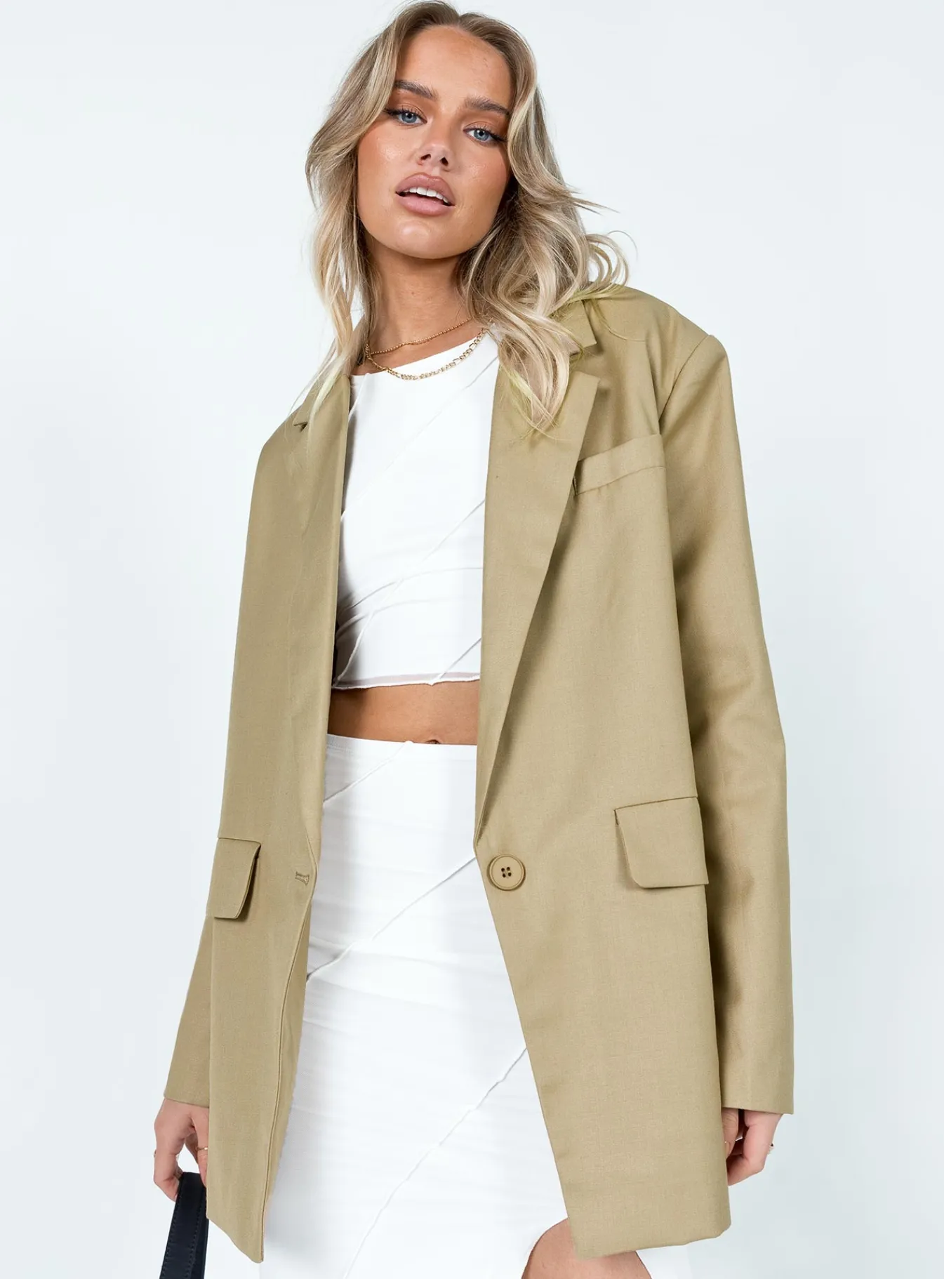 Princess Polly Welcome To The Jungle Blazer Bone Discount