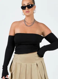 Princess Polly Weller Long Sleeve Top  Black New
