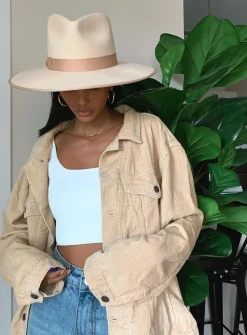Princess Polly Western Cord Jacket  Beige Hot
