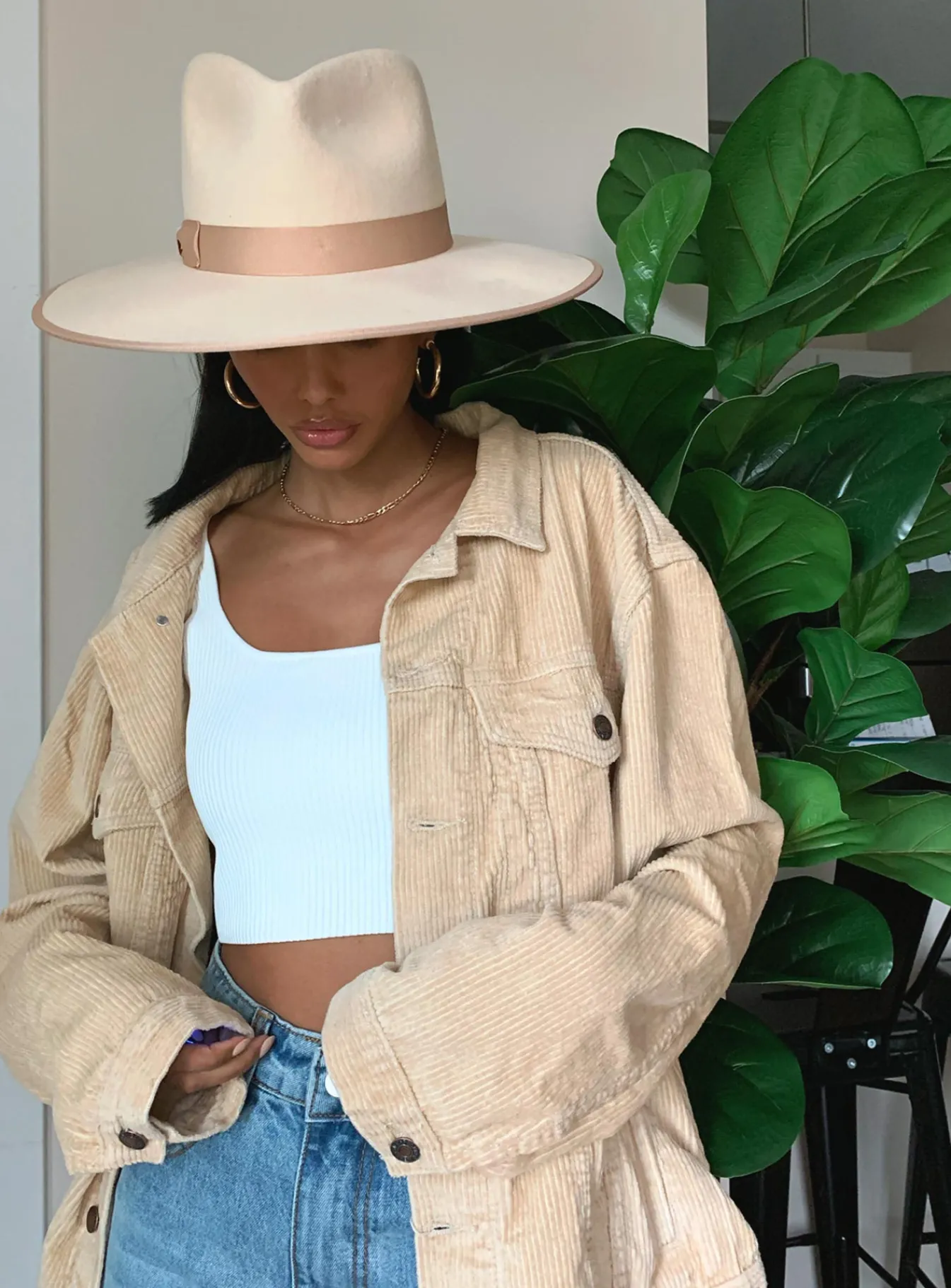 Princess Polly Western Cord Jacket Beige Hot