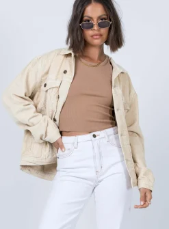 Princess Polly Western Cord Jacket Beige Hot