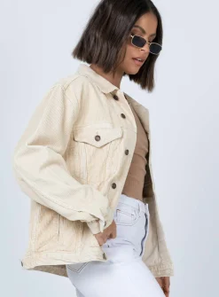 Princess Polly Western Cord Jacket Beige Hot