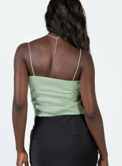 Princess Polly White Rabbit Top  Green Flash Sale