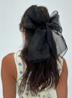 Princess Polly Wicks Hair Bow  Black Shop