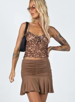Princess Polly Wilcox Mini Skirt  Brown Sale