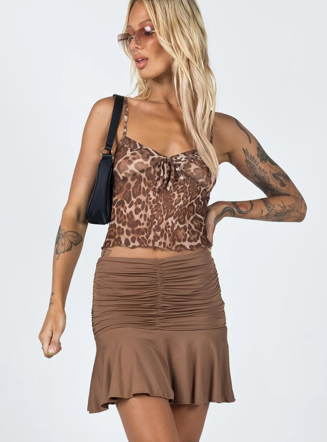 Princess Polly Wilcox Mini Skirt Brown Sale